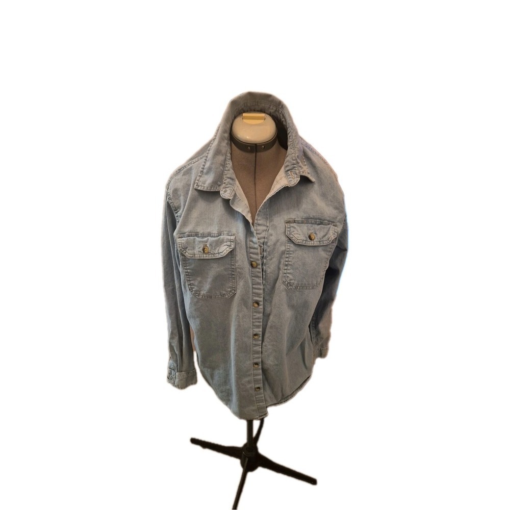 Wrangler Light Blue Denim button Front Large Western Style Shirt